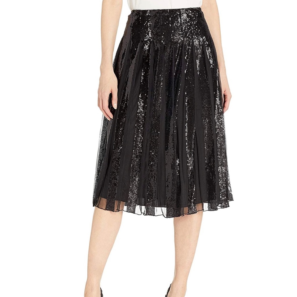 Lauren Ralph Lauren size 12 black sequin and mesh skirt. 30” long.